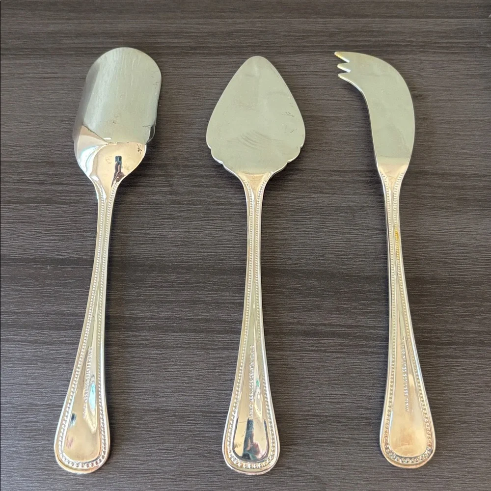 Godinger Silver Plated Cheese Service Utensils Vintage NIB‎
